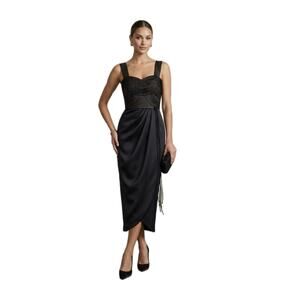 Vintage Victor Costa Ribbon Bodice Cocktail Dress